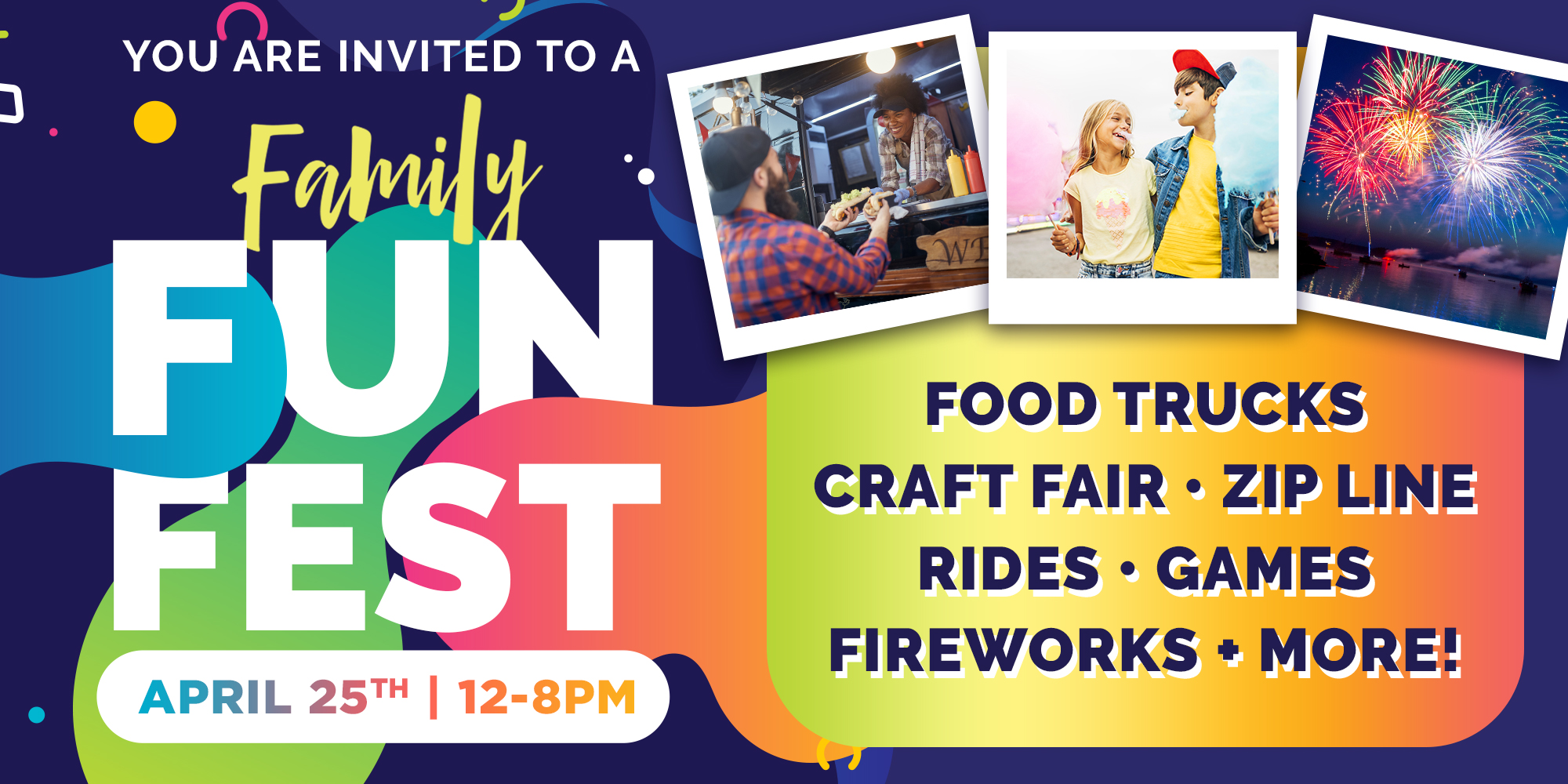 World Harvest Church Invites You to a Family Fun Fest April 11th 12- 8 Pm Food Trucks Craft Fair Zipline Rides Games Fireworks More! World Harvest Church 4595 Gender Road, Canal Winchester, Oh 43110