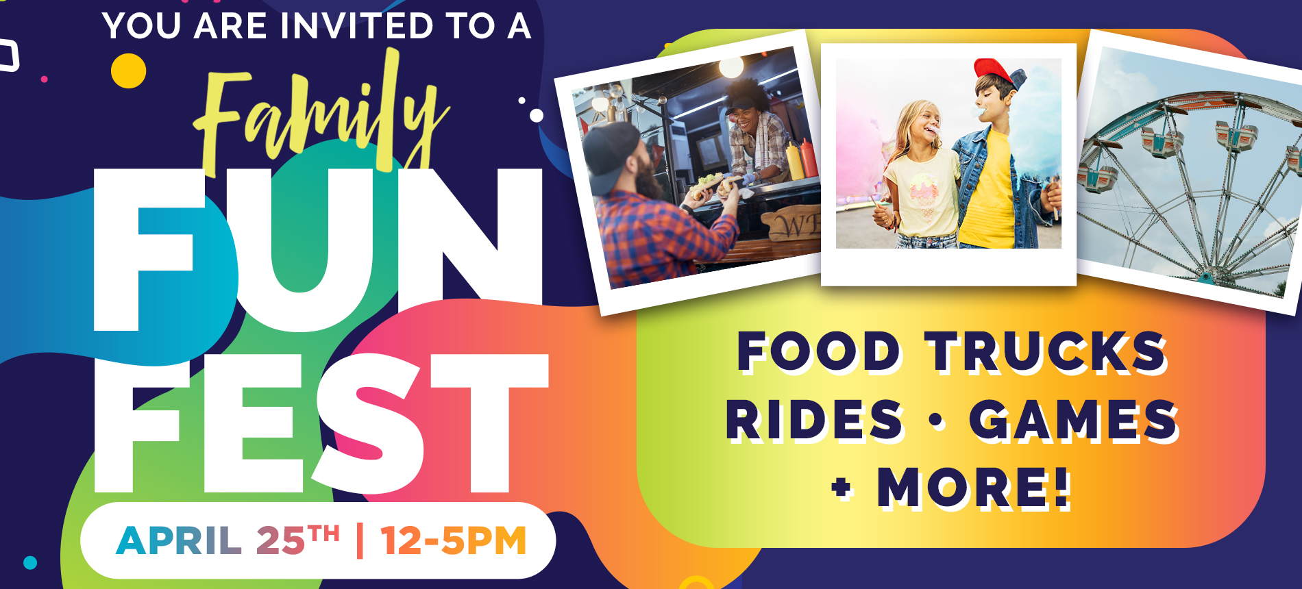 World Harvest Church Invites You to a Family Fun Fest April 11th 12- 8 Pm Food Trucks Rides Games More! World Harvest Church 1610 S. Nappanee St, Elkhart Indiana 46516
