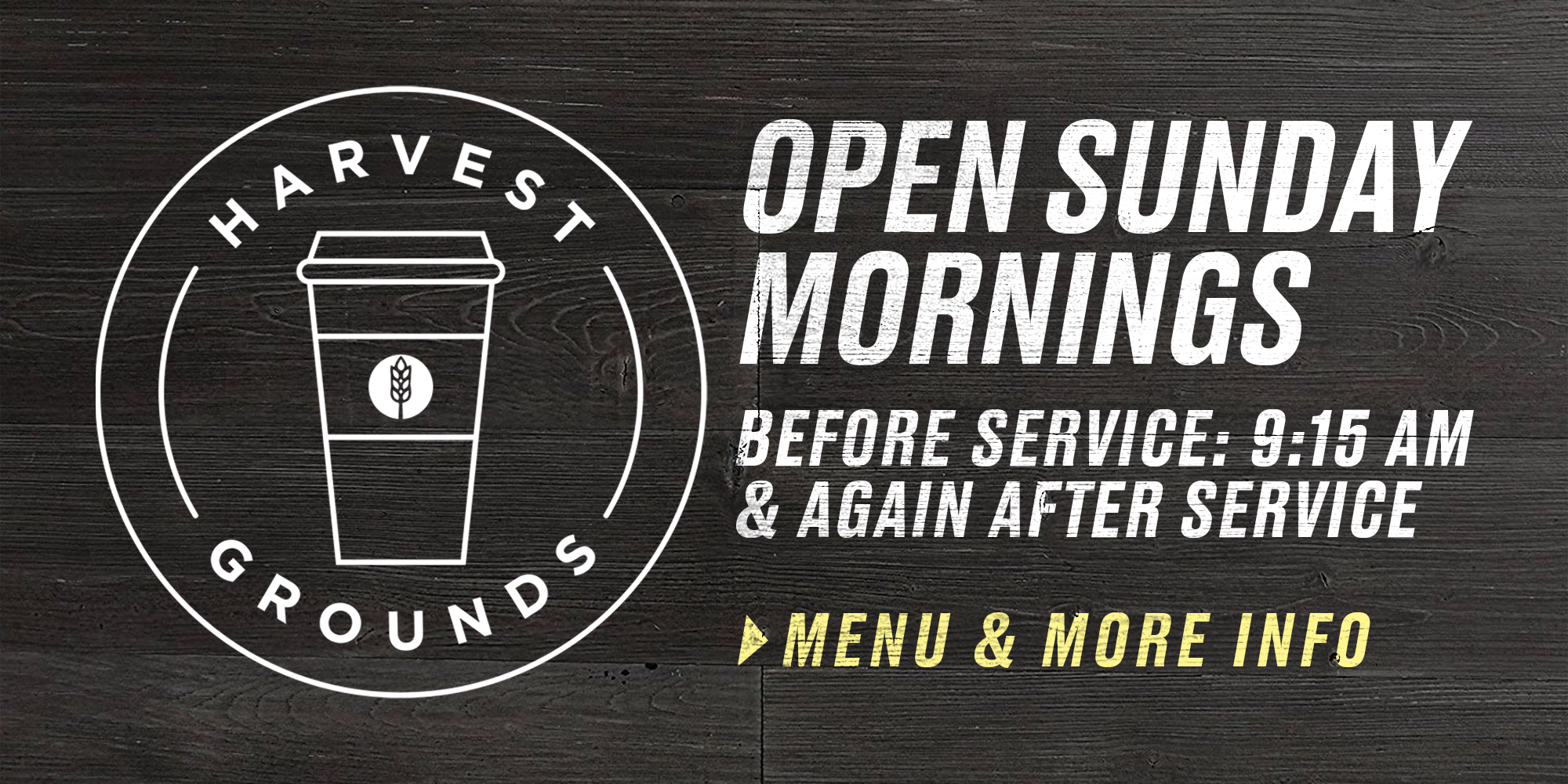 Open Sunday Mornings Before Service 9:15AM and Again After Service Menu and More Info